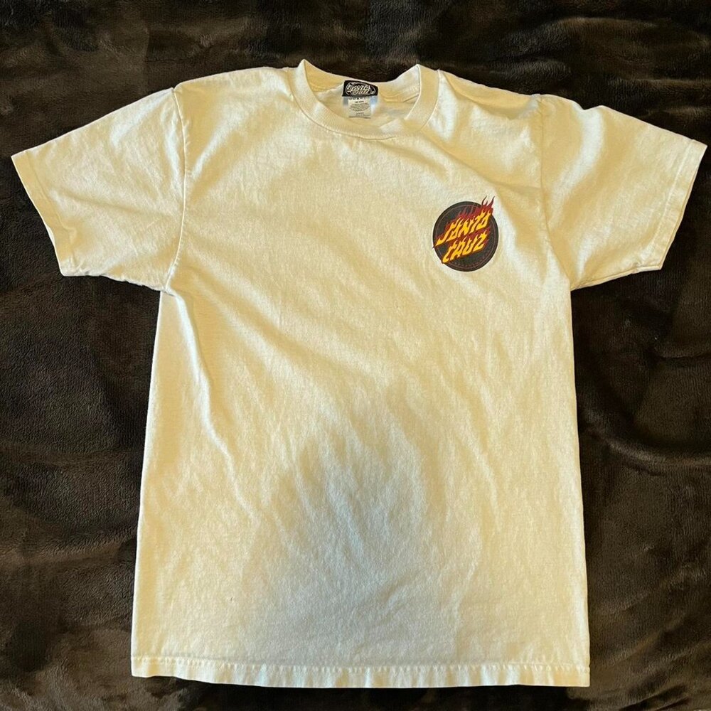 Santa Cruz Men's White and Cream T-shirt